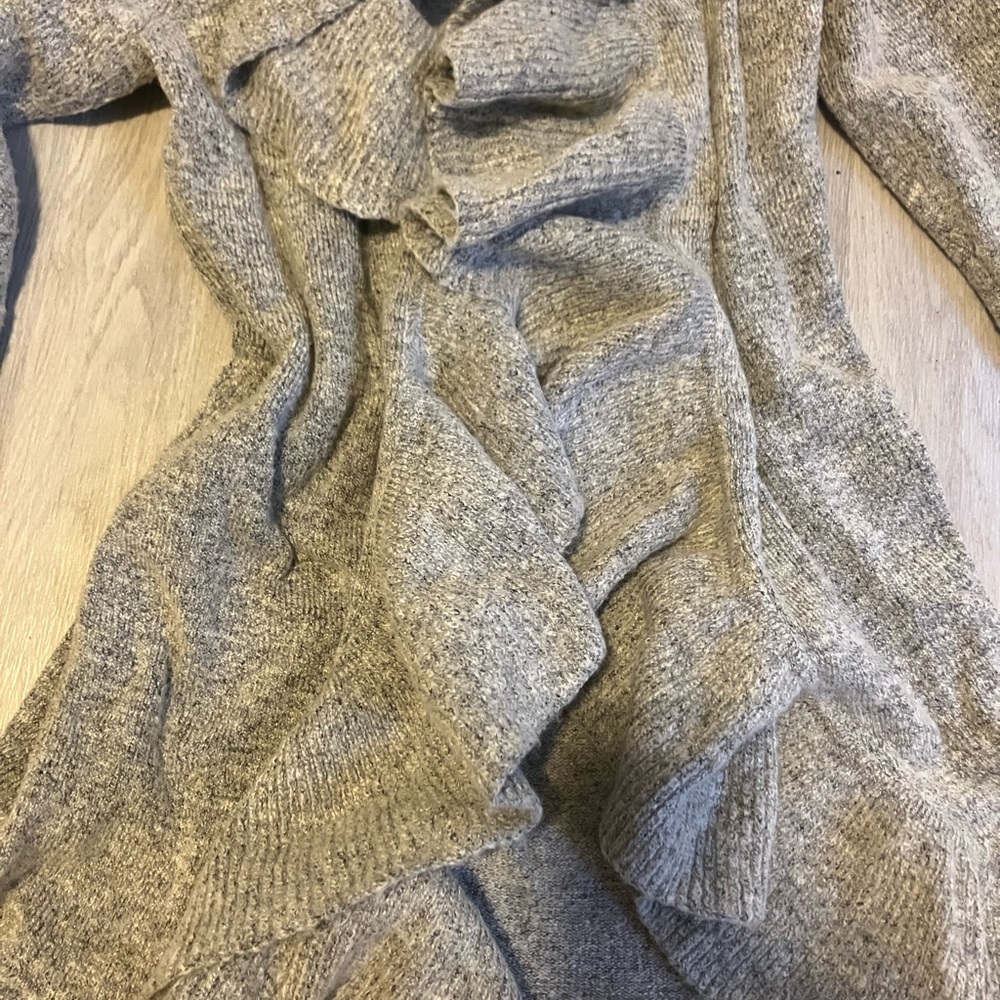 Style & Co. Gray Ruffle Cardigan - Picture 2 of 5